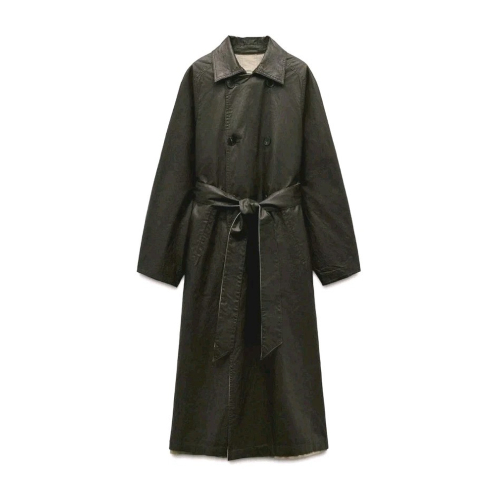 ZARA Reversible Trench Coat ZW COLLECTION Brown Tan Size Small NWT - Picture 5 of 16